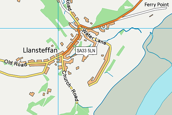 Ysgol Llanstephan map (SA33 5LN) - OS VectorMap District (Ordnance Survey)