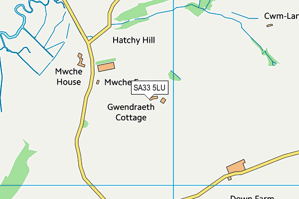 SA33 5LU map - OS VectorMap District (Ordnance Survey)