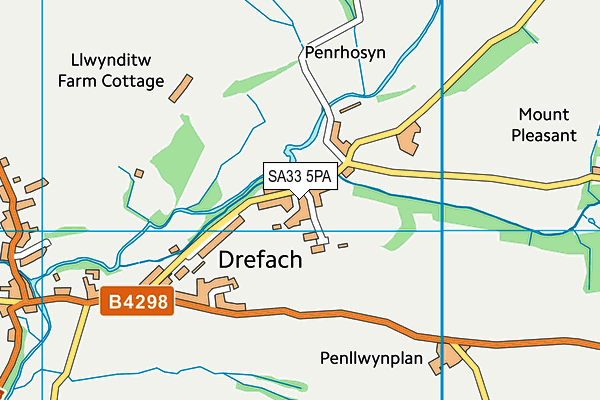 SA33 5PA map - OS VectorMap District (Ordnance Survey)