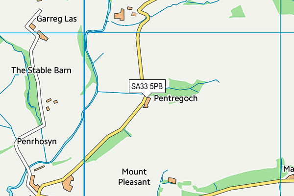 SA33 5PB map - OS VectorMap District (Ordnance Survey)