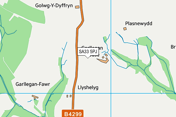 SA33 5PJ map - OS VectorMap District (Ordnance Survey)