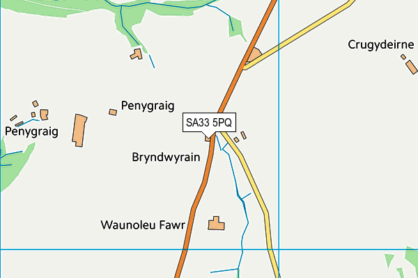 SA33 5PQ map - OS VectorMap District (Ordnance Survey)