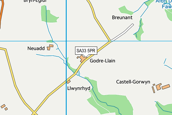 SA33 5PR map - OS VectorMap District (Ordnance Survey)