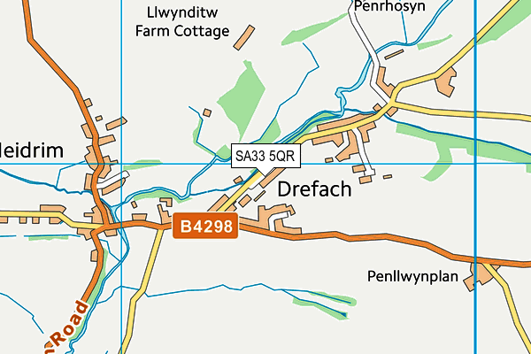 SA33 5QR map - OS VectorMap District (Ordnance Survey)