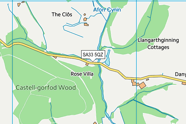 SA33 5QZ map - OS VectorMap District (Ordnance Survey)