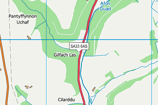 SA33 6AS map - OS VectorMap District (Ordnance Survey)