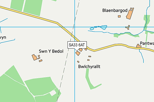 SA33 6AT map - OS VectorMap District (Ordnance Survey)