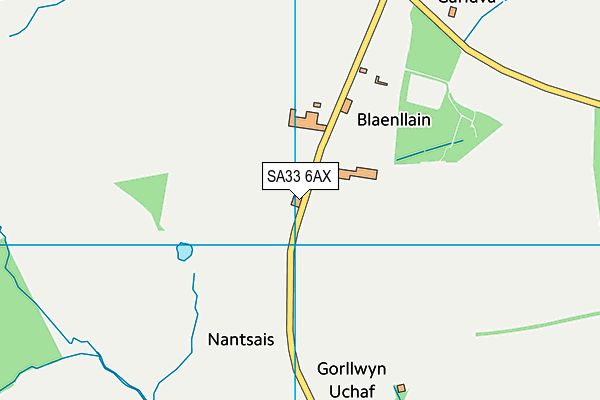 SA33 6AX map - OS VectorMap District (Ordnance Survey)