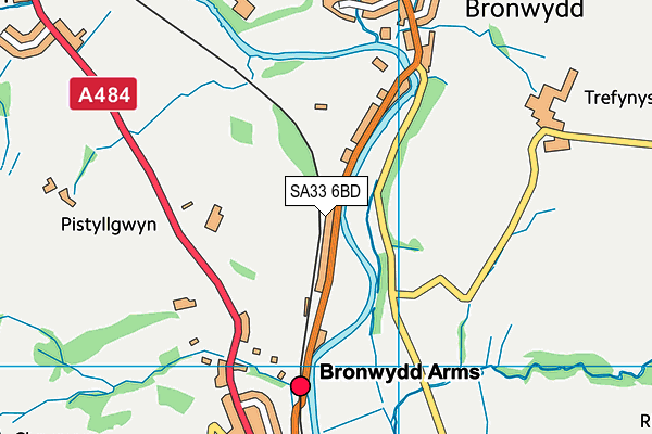 SA33 6BD map - OS VectorMap District (Ordnance Survey)