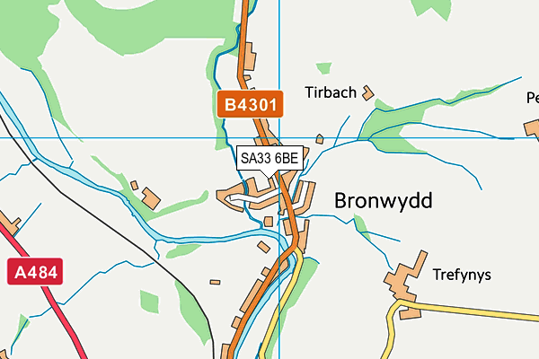 SA33 6BE map - OS VectorMap District (Ordnance Survey)