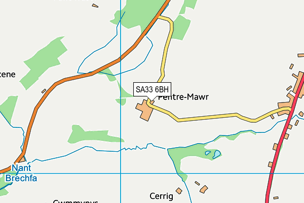 SA33 6BH map - OS VectorMap District (Ordnance Survey)