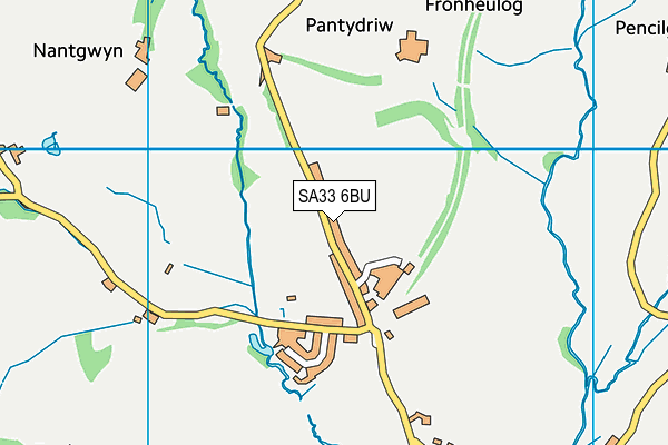 SA33 6BU map - OS VectorMap District (Ordnance Survey)