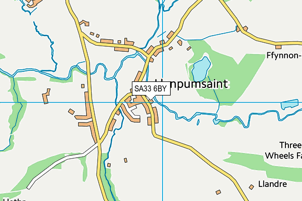 Ysgol G. Llanpumsaint map (SA33 6BY) - OS VectorMap District (Ordnance Survey)