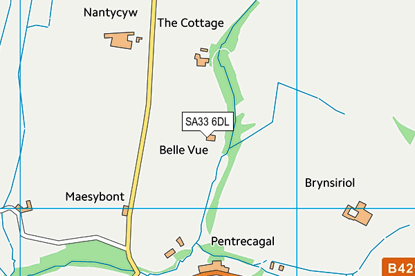 SA33 6DL map - OS VectorMap District (Ordnance Survey)