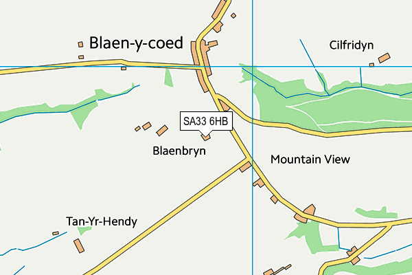 SA33 6HB map - OS VectorMap District (Ordnance Survey)