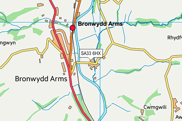 SA33 6HX map - OS VectorMap District (Ordnance Survey)