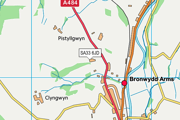 SA33 6JD map - OS VectorMap District (Ordnance Survey)