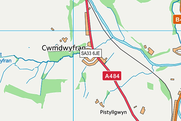 SA33 6JE map - OS VectorMap District (Ordnance Survey)