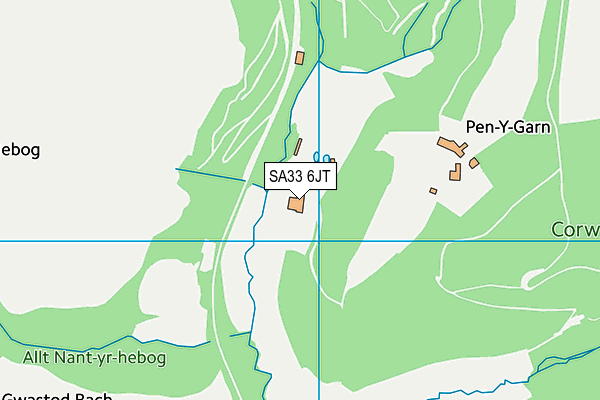 SA33 6JT map - OS VectorMap District (Ordnance Survey)