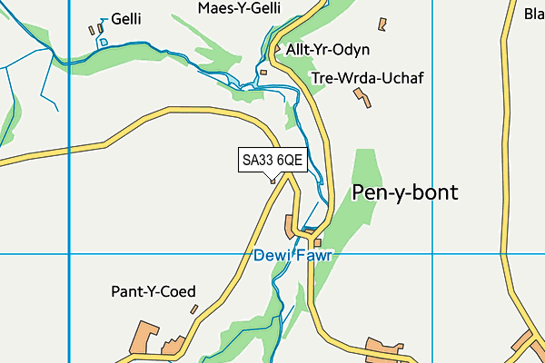 SA33 6QE map - OS VectorMap District (Ordnance Survey)