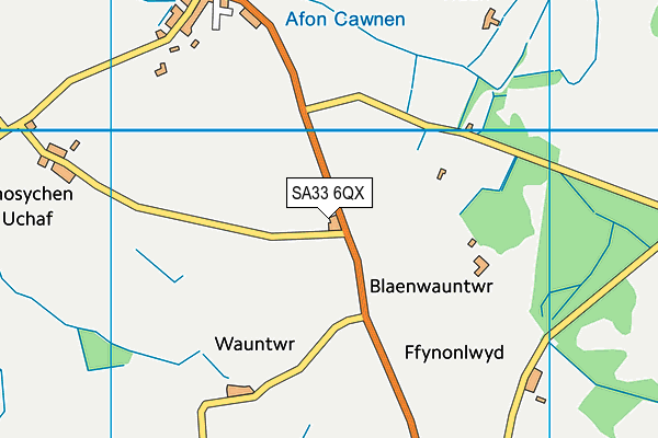 SA33 6QX map - OS VectorMap District (Ordnance Survey)