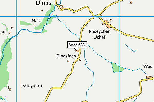 SA33 6SD map - OS VectorMap District (Ordnance Survey)