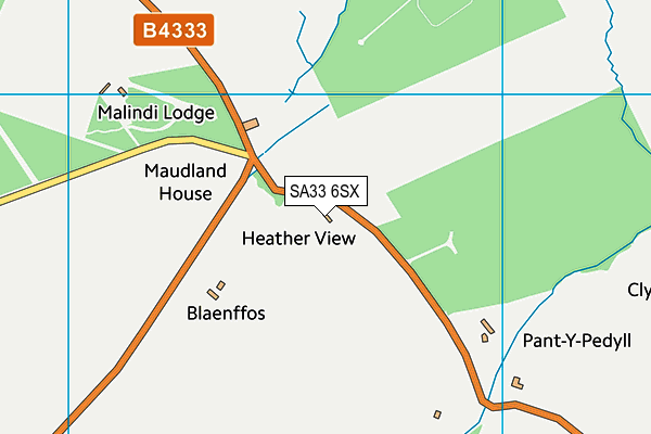 SA33 6SX map - OS VectorMap District (Ordnance Survey)