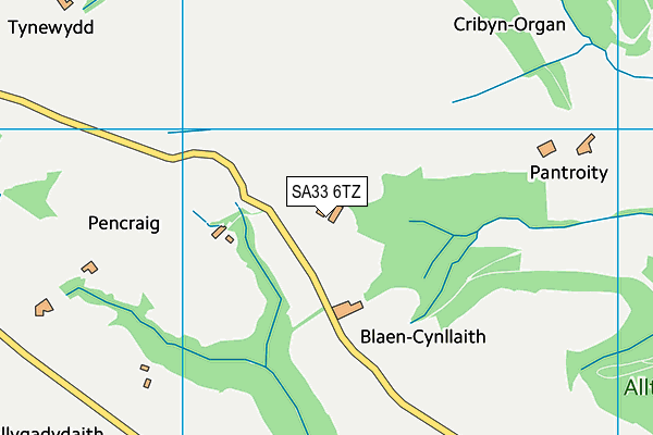 SA33 6TZ map - OS VectorMap District (Ordnance Survey)