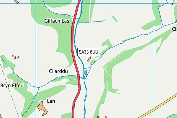 SA33 6UU map - OS VectorMap District (Ordnance Survey)