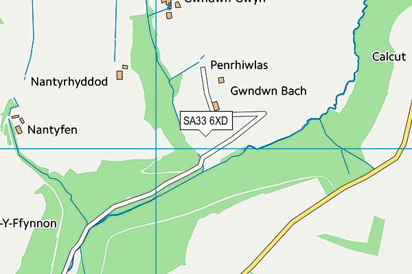 SA33 6XD map - OS VectorMap District (Ordnance Survey)