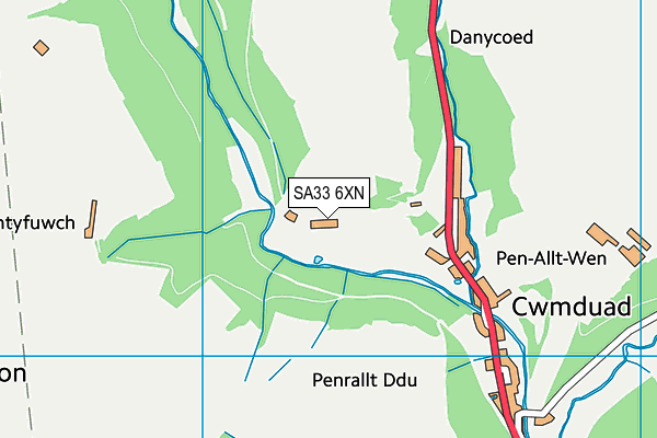 SA33 6XN map - OS VectorMap District (Ordnance Survey)