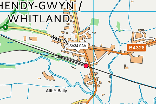 SA34 0AA map - OS VectorMap District (Ordnance Survey)