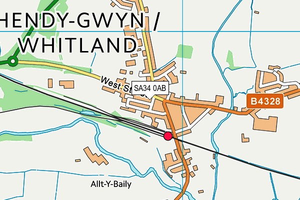 SA34 0AB map - OS VectorMap District (Ordnance Survey)