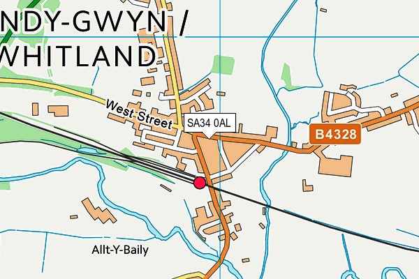 SA34 0AL map - OS VectorMap District (Ordnance Survey)