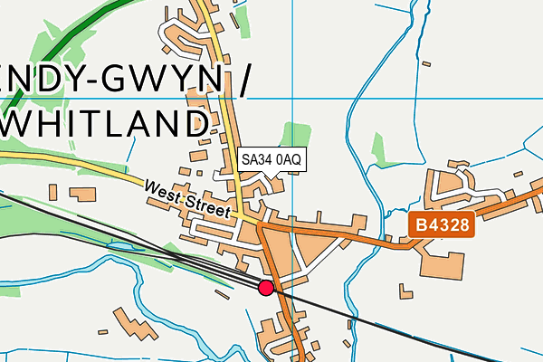 SA34 0AQ map - OS VectorMap District (Ordnance Survey)