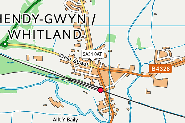 SA34 0AT map - OS VectorMap District (Ordnance Survey)