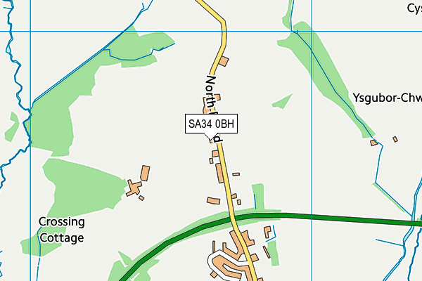 SA34 0BH map - OS VectorMap District (Ordnance Survey)