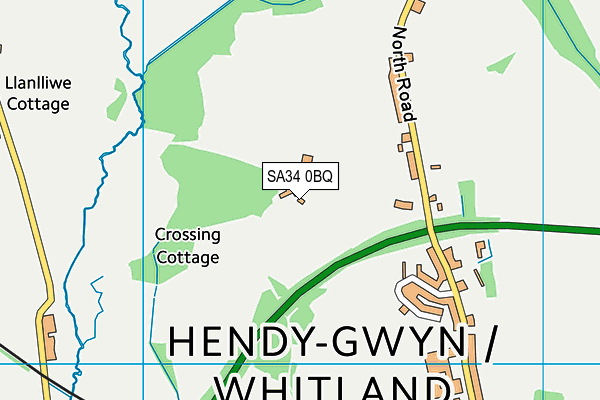 SA34 0BQ map - OS VectorMap District (Ordnance Survey)