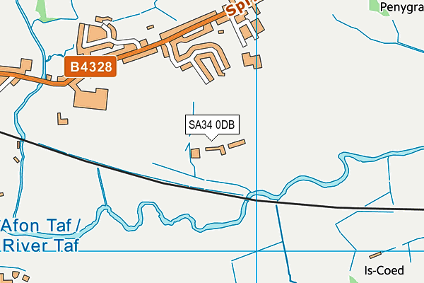 SA34 0DB map - OS VectorMap District (Ordnance Survey)