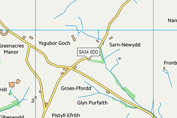 SA34 0DD map - OS VectorMap District (Ordnance Survey)