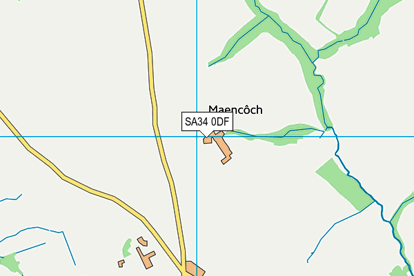 SA34 0DF map - OS VectorMap District (Ordnance Survey)