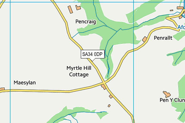 SA34 0DP map - OS VectorMap District (Ordnance Survey)