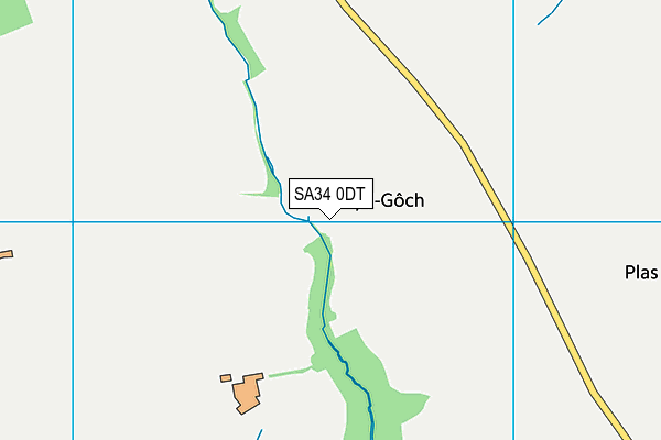 SA34 0DT map - OS VectorMap District (Ordnance Survey)