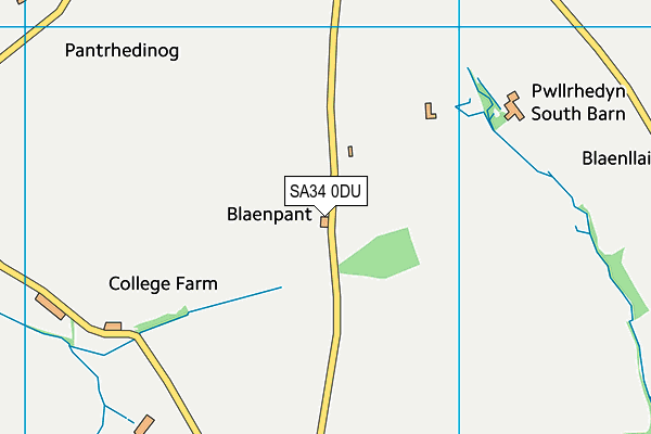 SA34 0DU map - OS VectorMap District (Ordnance Survey)