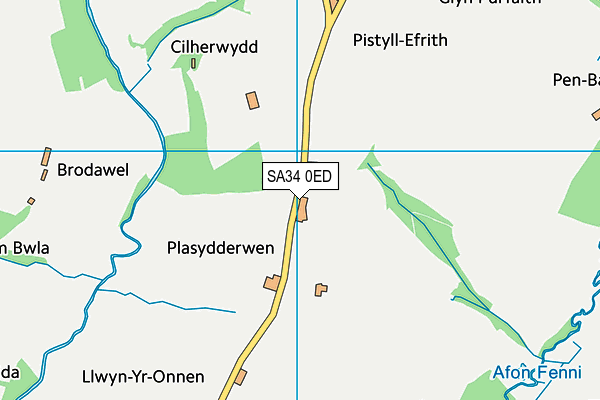 SA34 0ED map - OS VectorMap District (Ordnance Survey)