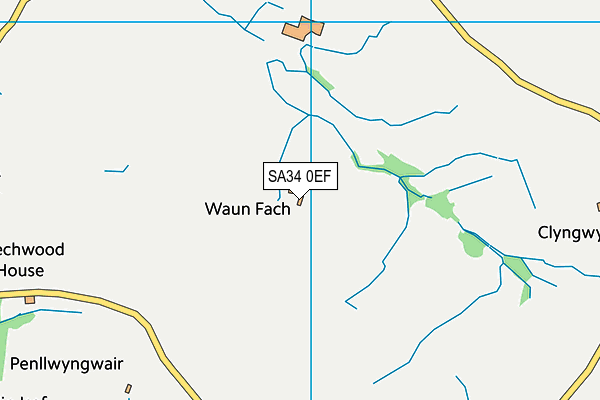 SA34 0EF map - OS VectorMap District (Ordnance Survey)
