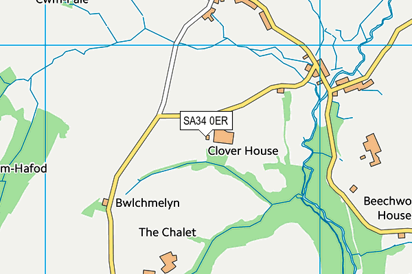 SA34 0ER map - OS VectorMap District (Ordnance Survey)