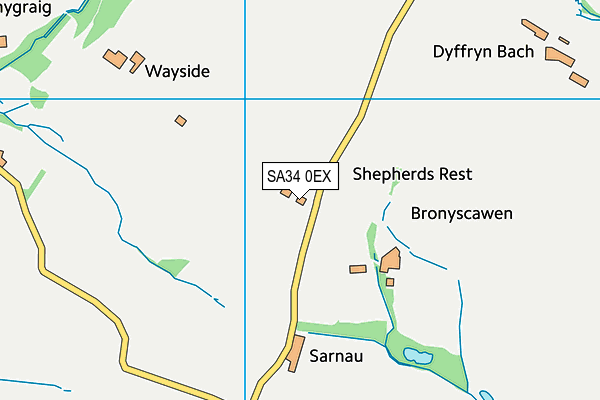 SA34 0EX map - OS VectorMap District (Ordnance Survey)
