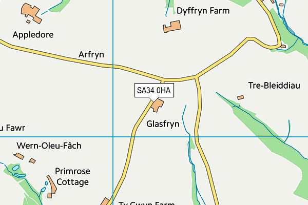 SA34 0HA map - OS VectorMap District (Ordnance Survey)