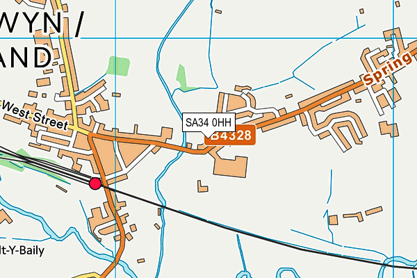 SA34 0HH map - OS VectorMap District (Ordnance Survey)